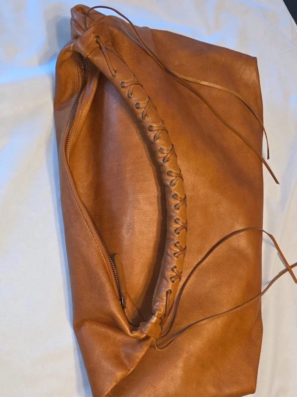 Vilenca Holland Leather Hobo Bag Oversized Cognac Slouchy Purse Quiet Luxury